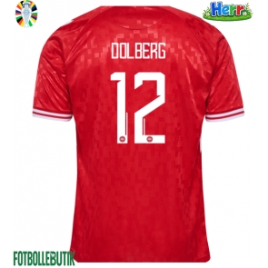 Danmark Kasper Dolberg #12 Hemmatröja EM 2024 Kortärmad